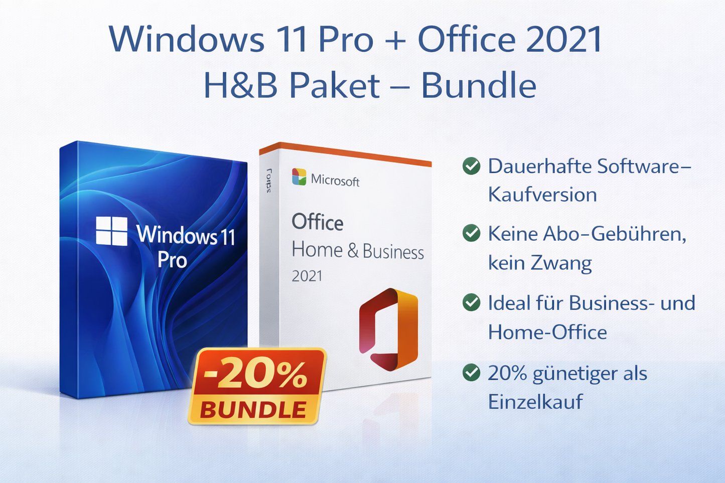 Windows 11 Pro + Office 2021 H&B Paket – Bundle