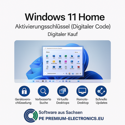 Windows 11 Home – Digitaler Aktivierungscode (sofort einsatzbereit)