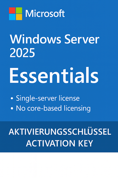 Windows Server 2025 – Digitaler Aktivierungscode (Standard / Essentials)