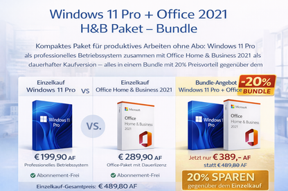 Windows 11 Pro + Office 2021 H&B Paket – Bundle