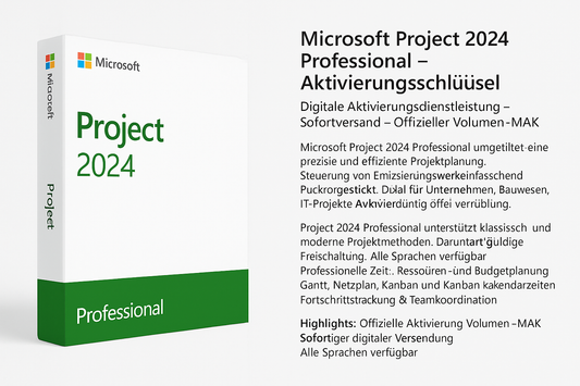 Microsoft Project 2024 Professional – Aktivierungsschlüssel