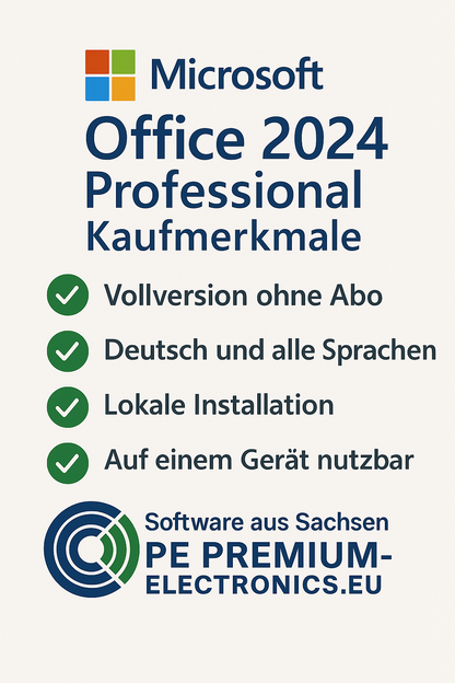 Microsoft Office 2024 Professional – Digitaler Aktivierungscode (sofort einsatzbereit)