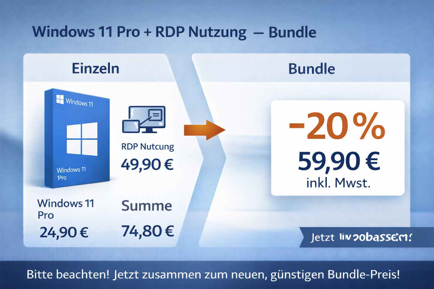 Windows 11 Pro + RDP Nutzung – Bundle