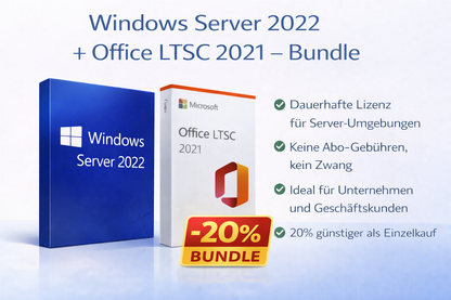 Windows Server 2022 + Office 2021 professional plus – Bundle