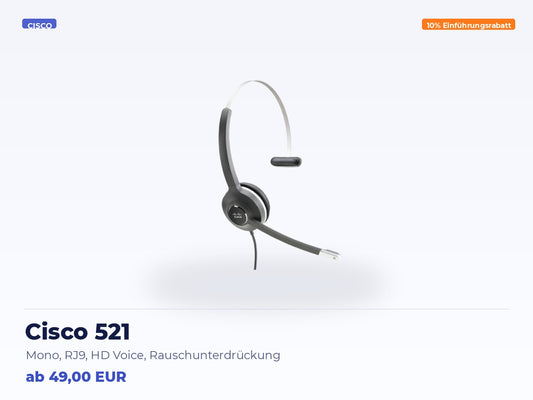 Cisco 521 – Mono, RJ9, HD Voice, Rauschunterdrückung