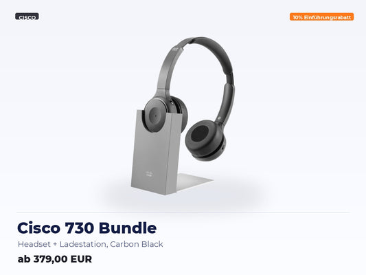 Cisco 730 Bundle – Headset + Ladestation, Carbon Black