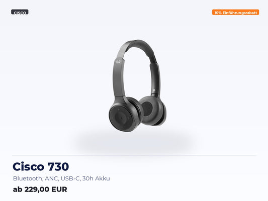 Cisco 730 – Bluetooth, ANC, USB-C, 30h Akku