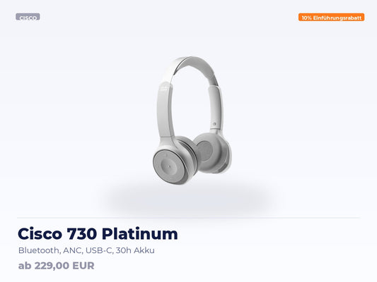 Cisco 730 Platinum – Bluetooth, ANC, USB-C, 30h Akku
